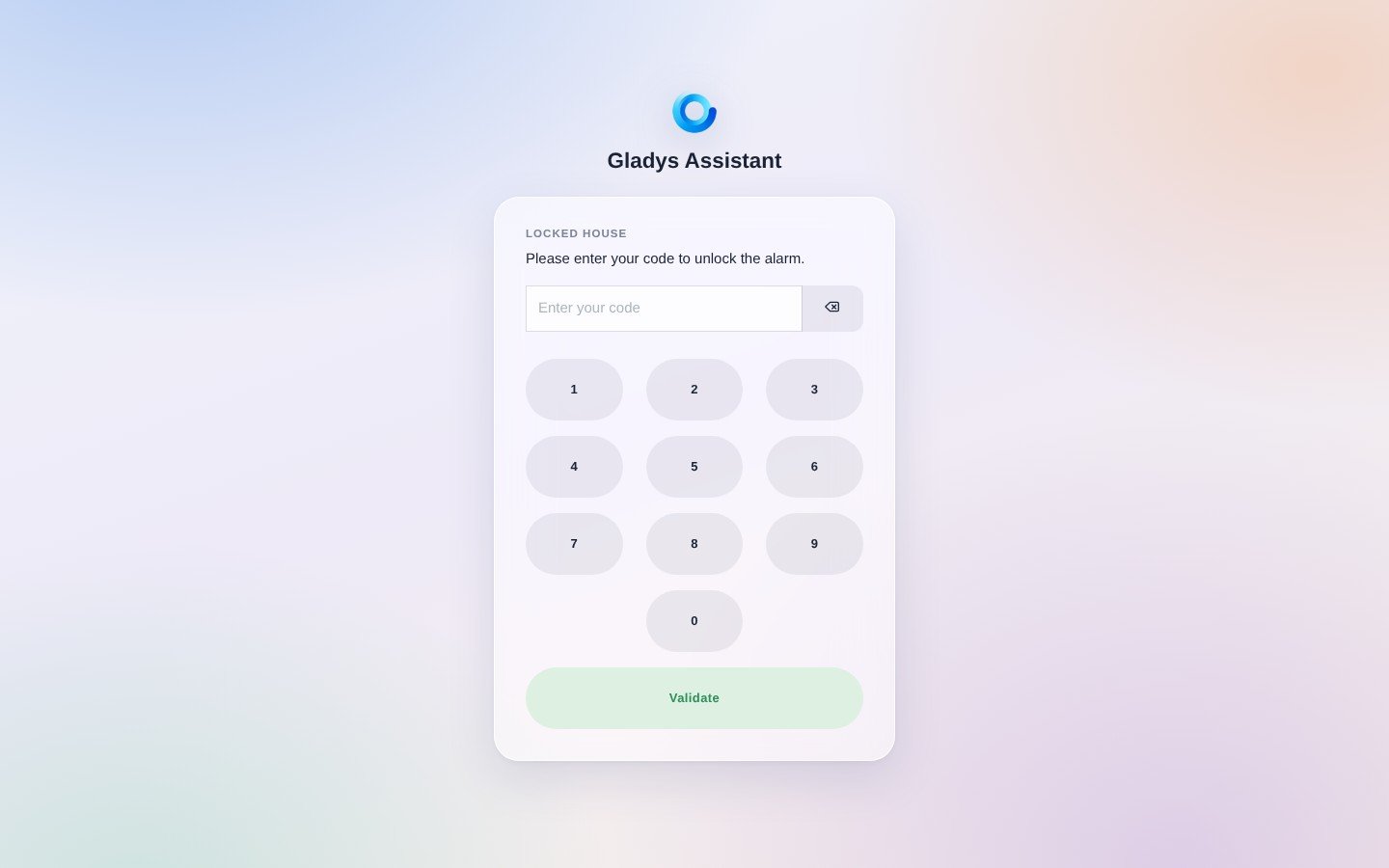 Tablet mode numeric code