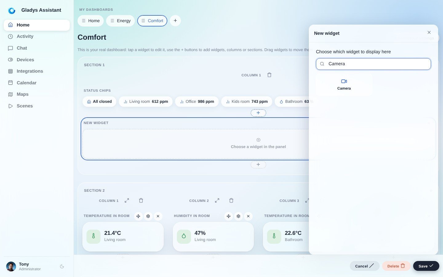 Add a camera to Gladys Assistant