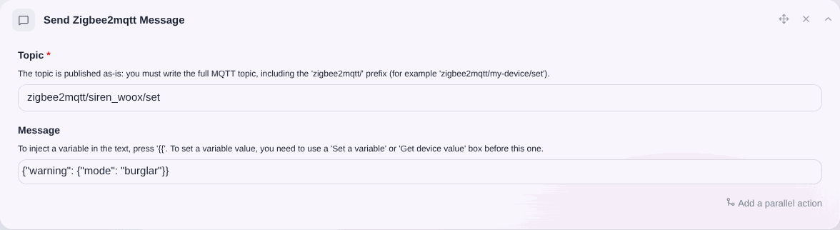 Device message