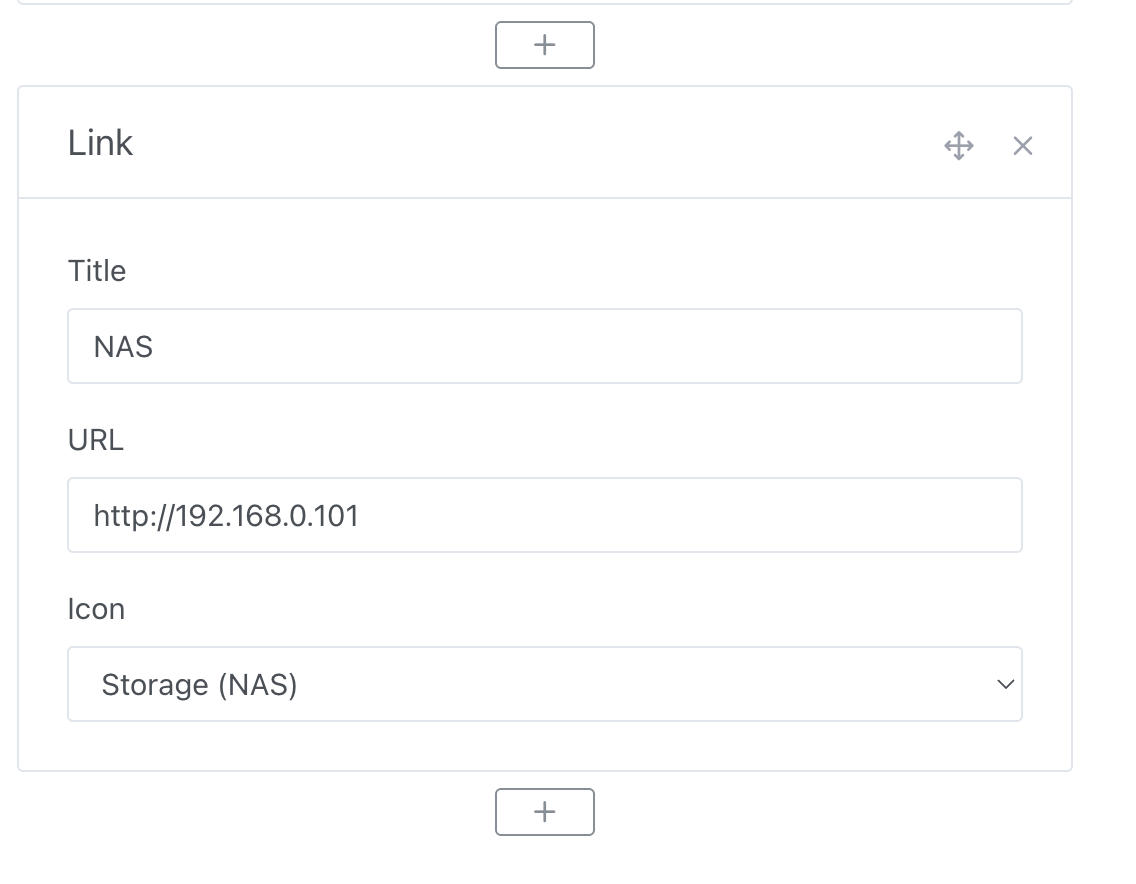 Configuration du widget Lien
