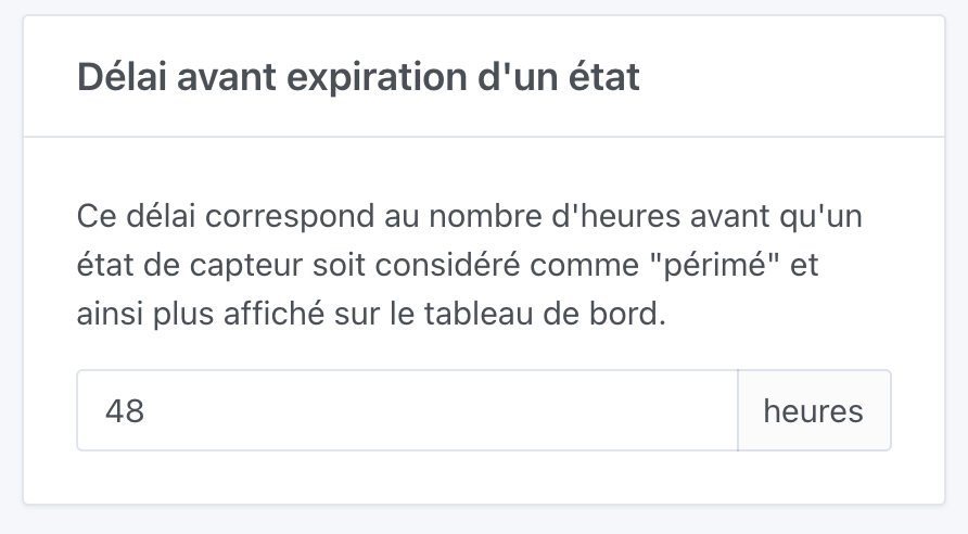 Délai avant expiration d'un état
