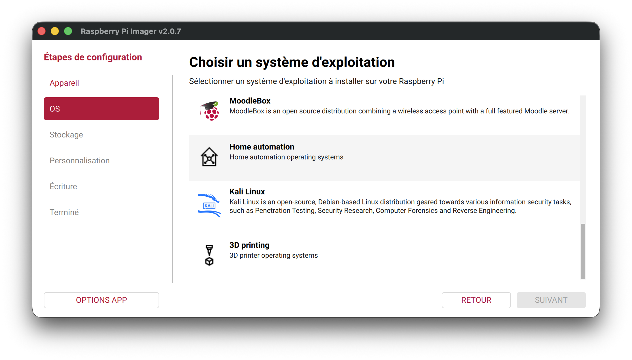 Choisir la catégorie "Home automation"