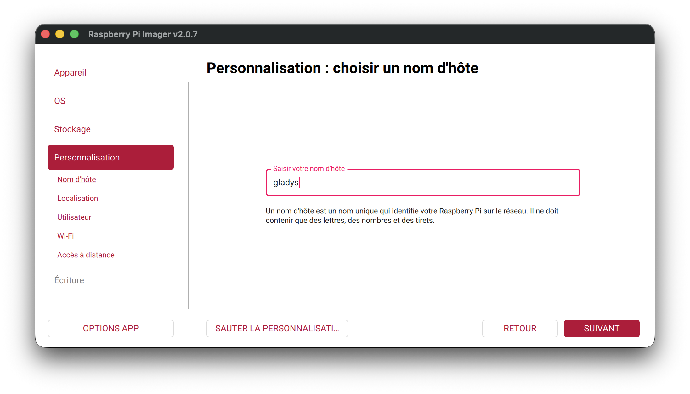 Configurer le nom d'hôte